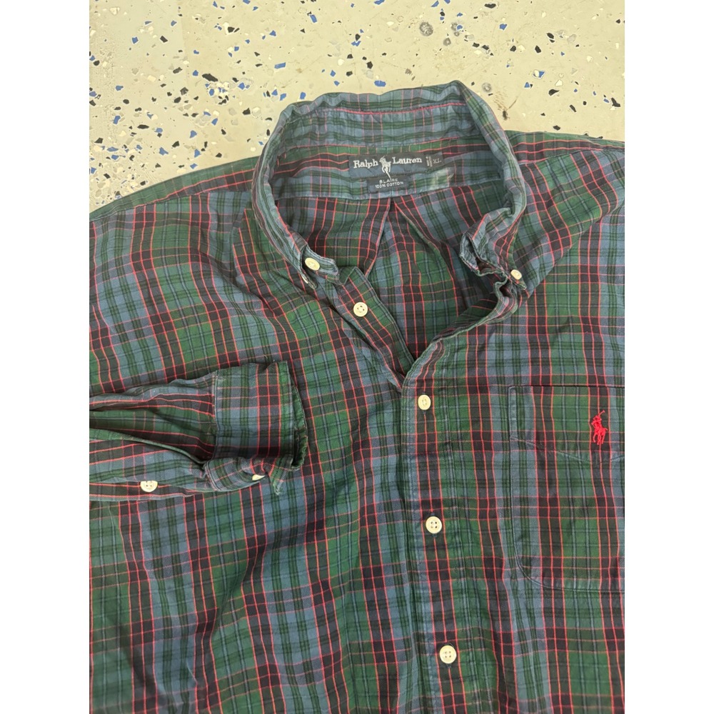 Ralph Lauren Plaid Shirt Long Sleeve Button‎ Down Classic Fit XL